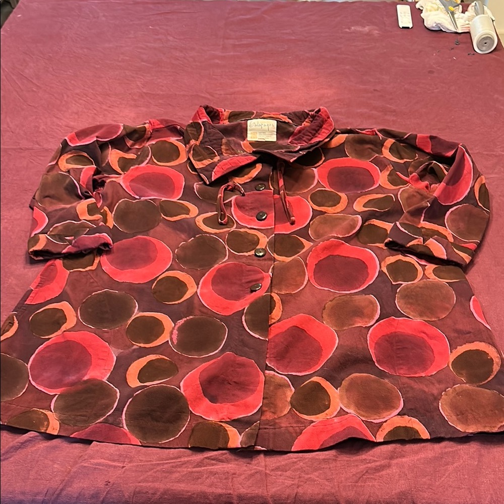 Artisan made, 2X single layer canvas jacket with pockets red burgundy brown